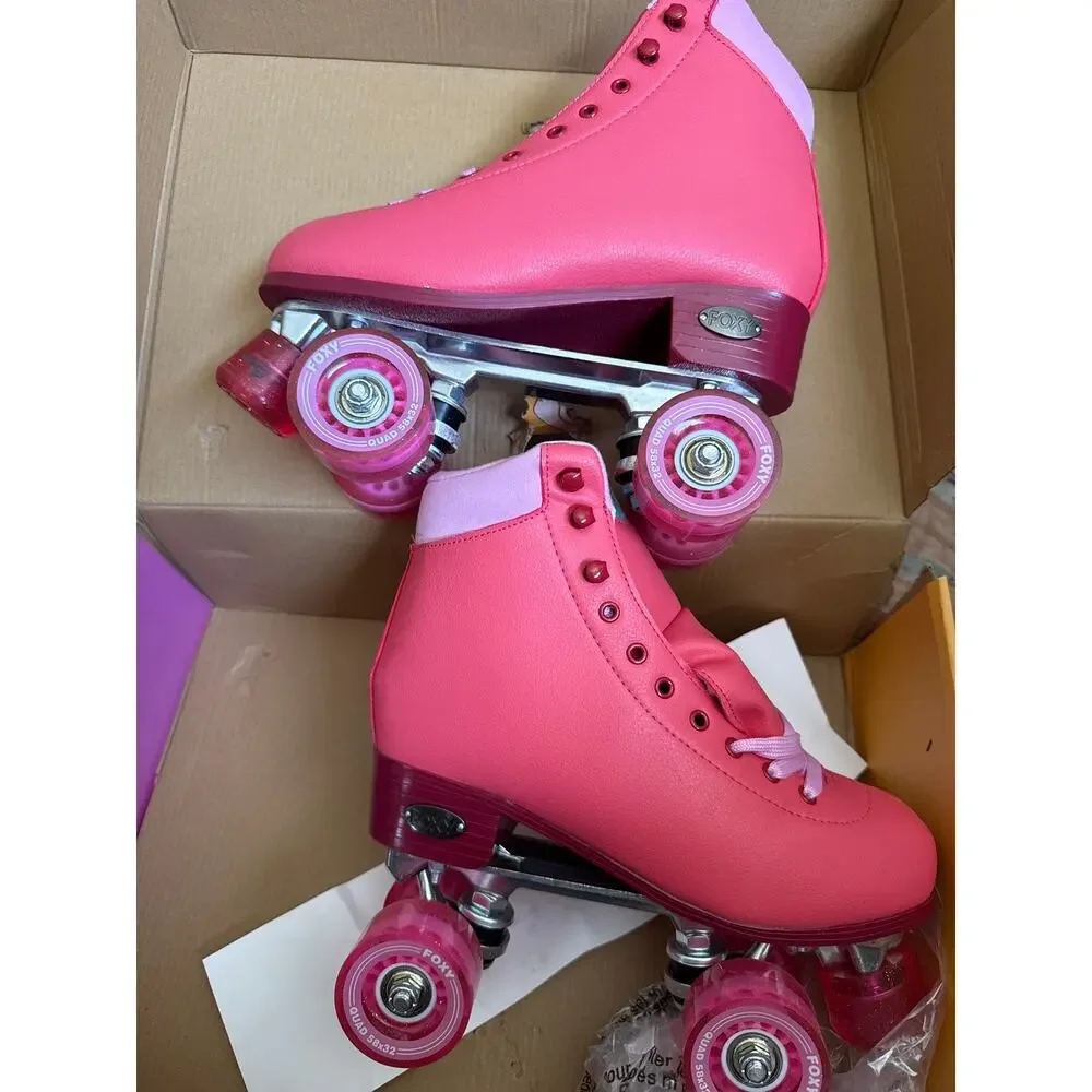Foxy Skates Women’s Fire Red (hot pink) Rollerskates Size 9 NWT